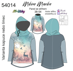 MOB Z - panel se střihem - Mikina Marika - jelen výběr z variant materiálu