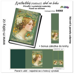 MOB Panel - nastavitelný obal na knihu + bonus záložka do knihy - vintage dáma tisk na objednávku