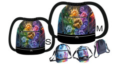 MOB B Panel sportovní stahovací vak (batoh) s dvojitým dnem OZZY barevné tlapky fotonávod v popisu produktu - výběr z rozměrů