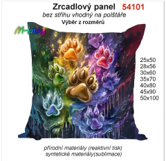 MOB Zrcadlový panel na polštář barevné tlapky náš tisk na objednávku