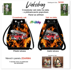 MOB Panel se střihem - Vakobag (crossbody vak nebo vak na záda) - hasiči s průchodkami nebo stahovací verze - fotonávod v popisu produktu - výběr z rozměrů