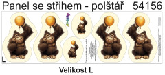 MOB Panel k ušití  - 3D dekorativní polštář velikost L - opice s balónkem výběr z variant
