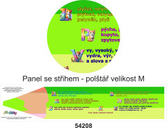 OB Panel k ušití  - 3D dekorativní polštář velikost M - vyjmenovaná slova - maxi pastelka (tužka) výběr z variant