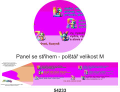 OB Panel k ušití  - 3D dekorativní polštář velikost M -  draci vyjmenovaná slova - maxi pastelka (tužka) výběr z variant