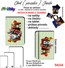 OB Panel se střihem - obal Jarda -  na sešity, čtečku, tablet a další - babička čte kočce a pejskovi fotonávod v popisu produktu - výběr z rozměrů