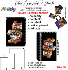 OB Panel se střihem - obal Jarda -  na sešity, čtečku, tablet a další - babička čte kočce a pejskovi fotonávod v popisu produktu - výběr z rozměrů