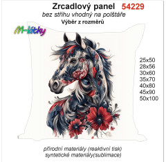 MOB Zrcadlový panel na polštář kůň s květy náš tisk na objednávku