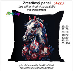 MOB Zrcadlový panel na polštář kůň s květy náš tisk na objednávku