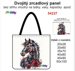 MOB Dvojitý zrcadlový panel kůň s květy tisk na objednávku - výběr z materiálů a rozměrů