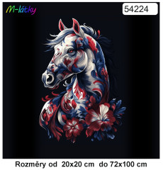 MOB Panel bez střihu - kůň s květy tisk na objednávku výběr z rozměrů a materiálů