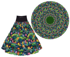 OB Panel kolová sukně  - malované domečky tisk na objednávku – výběr z rozměrů od 60 do 145 cm a  materiálů