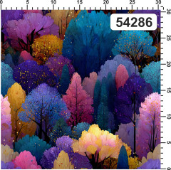 OB Metráž barevné stromy (les) náš tisk na objednávku – výběr z materiálů