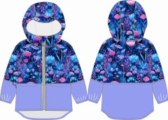 OB F - Panel se střihem dětská bunda Trail fantasy květy 80-170 tisk na objednávku