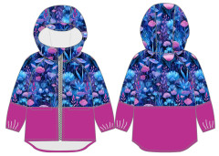OB F - Panel se střihem dětská bunda Trail fantasy květy 80-170 tisk na objednávku