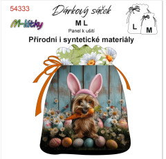 MOB Dárkový sáček velikonoční jorkšírský teriér - panel se střihem náš tisk na objednávku - výběr z variant