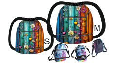 MOB B Panel sportovní stahovací vak (batoh) s dvojitým dnem OZZY barevné kopretiny fotonávod v popisu produktu - výběr z rozměrů