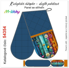 MOB Kuchyňská chňapka(chňapky) dvojitá pekáčová - barevné kopretiny Panel se střihem - fotonávod v popisu produktu