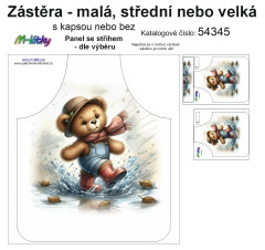 MOB Panel k ušití  - medvěd v kaluži malá, střední,velká - s kapsou nebo bez - výběr z variant a materiálů