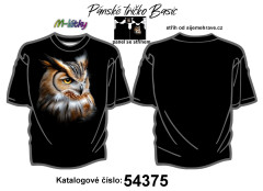 MOB K - Panel k ušití se střihem - pánské tričko BASIC - sova náš sublimační tisk na objednávku