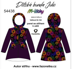 MOB F - Panel se střihem dětská bunda Julie – barevné spirály digitální tisk m-látky - výběr z variant