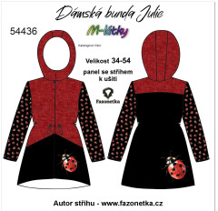 MOB F - Panel se střihem dámská bunda Julie - berušky Digitální tisk m-látky - výběr z variant  střih Fazonetka