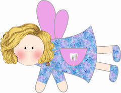 OB Panel k ušití - Zoubková víla (Velká dekorativní víla - anděl) s kapsičkou na zoubek náš tisk na objednávku