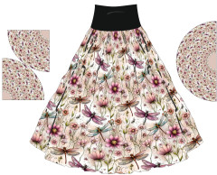 OB Panel půlkolová sukně dvoudílná nebo jednodílná malované vážky tisk na objednávku výběr z rozměrů a materiálů