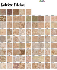 OB Barevnice (vzorník) 45x55 -  77 vzorků o rozměru cca 4,5x4,5 cm - kolekce moka