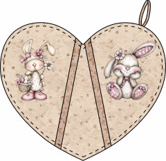 OB Kuchyňská chňapka (chňapky) srdce panel k ušití