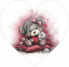 OB Panel k ušití tvarovaný dekorativní polštář srdce (přední strana) výběr z variant