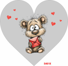 OB Panel k ušití tvarovaný dekorativní polštář srdce (přední strana) zamilovaný medvěd výběr z variant
