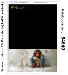 MOB Panel  o rozměru 25x35 cm - vhodný na ušití peněženky - holčička s pejskem výběr z variant materiálu - vlastní sublimační tisk na objednávku