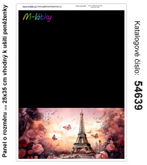 MOB Panel  o rozměru 25x35 cm - vhodný na ušití peněženky - Paříž Eiffel výběr z variant materiálu - vlastní sublimační tisk na objednávku