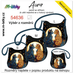 MOB Panel se střihem - kabelka Aura - zamilované kočky fotonávod v popisu produktu - výběr z rozměrů
