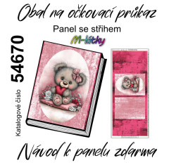 MOB Panel se střihem - obal na očkovací průkaz - medvídek se srdíčkem kočárkovina