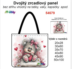 MOB Dvojitý zrcadlový medvěd se srdíčkem tisk na objednávku - výběr z materiálů a rozměrů