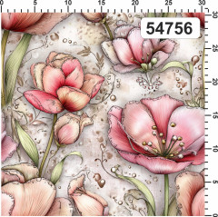 OB Metráž malované tulipány náš tisk na objednávku – výběr z materiálů