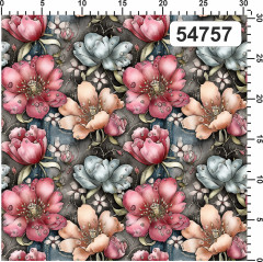 OB Metráž malované květy na denimu náš tisk na objednávku – výběr z materiálů