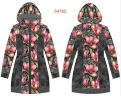 OB F - Panel dámská bunda Linda - malované tulipáky panel se střihem tisk na objednávku