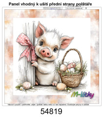 MOB Panel k ušití  - dekorativní polštář - velikonoční prasátko výběr z variant
