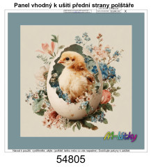 MOB Panel k ušití  - dekorativní polštář - kuře ve skořápce výběr z variant