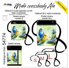MOB Panel - Malá crossbody Ála - výběr z rozměrů - andulky návod k panelu zdarma - více v popisu produktu