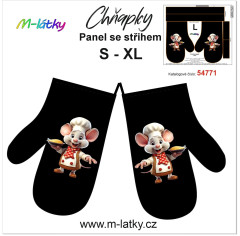 MOB Kuchyňské rukavice chňapky(chňapka) - myška pekařka Panel se střihem - fotonávod v popisu produktu