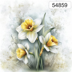 OB Panel čtvercový jarní kolekce narcisy výběr z rozměrů a materiálů – tisk na objednávku