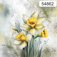 OB Panel čtvercový jarní kolekce narcisy výběr z rozměrů a materiálů – tisk na objednávku