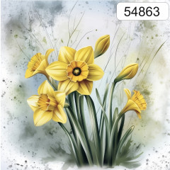 OB Panel čtvercový jarní kolekce narcisy výběr z rozměrů a materiálů – tisk na objednávku