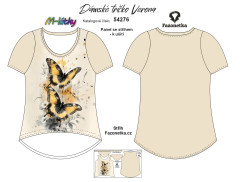 MOB F - Panel se střihem - dámské tričko Verona - motýli Digitální tisk m-látky - výběr z variant  střih Fazonetka