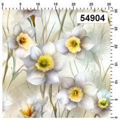 OB Metráž jarní kolekce narcisy náš tisk na objednávku – výběr z materiálů