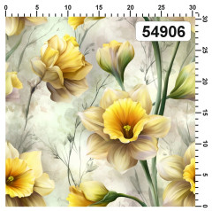 OB Metráž jarní kolekce narcisy náš tisk na objednávku – výběr z materiálů