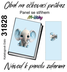OB Panel k ušití - obal na očkovací průkaz - slůně (slon) fotonávod v popisu produktu